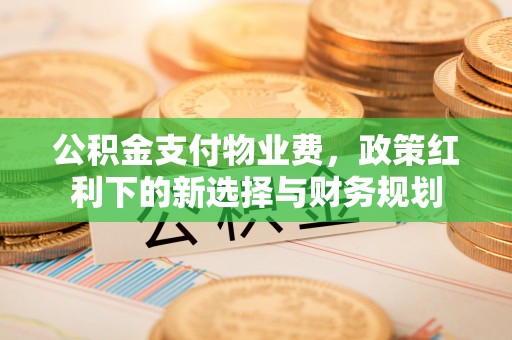 黄埔公积金支付物业费，政策红利下的新选择与财务规划